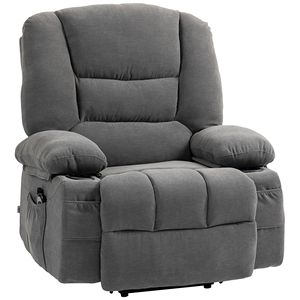 Poltrona Reclinabile Elettrica Grigio Antracite con Vibrazione, Massaggio, Calore, Montaggio Rapido, Tasche Laterali, Funzionalità Smart, Imbottitura in Spugna - Product Image 1