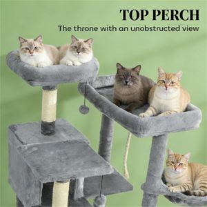 Torre para Gatos de Múltiples Niveles con Tapete para Gatos, Estructura para Escalar para Familias de Gatos, Árboles y Rascadores Premium para Gatos - Product Image 4