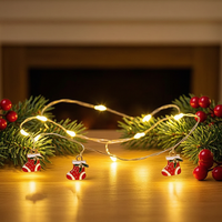 Guirlandes lumineuses LED en forme de chaussette de Noël, guirlandes féériques en fil de cuivre blanc chaud pour la décoration intérieure des fêtes, des arbres de Noël et des fêtes à domicile