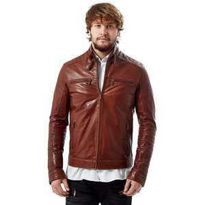 Chaqueta de Cuero para Hombre al Mejor Precio, Buena Calidad, Sostenible, Transpirable, Impermeable, Diseño Personalizado, Servicio OEM - Product Image 1