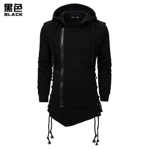 Autumn New <b>Men</b> Hoodies Sweatshirts Casual Solid <b>Long</b> Sleeve Hoodie <b>Men</b> Slim Fit Dark Hooded Loose Jacket <b>Coats</b> - <b>Black</b>, US XL - Product Image 1