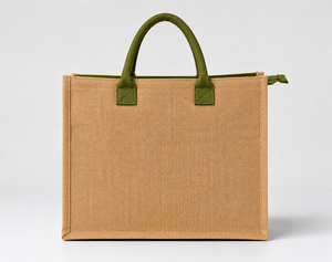 Eco-Friendly Custom Jute Tote <b>Bag</b> with Logo Zipper Closure <b>Large</b> Size Handheld Shopping <b>Bag</b> for Corporate <b>Gifting</b> Exhibition Use - Product Image 6