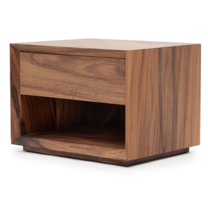 Mesita de Noche de Madera de Estilo Japonés Minimalista |   Mesa de Noche de 2 Cajones para Dormitorio - Product Image 3