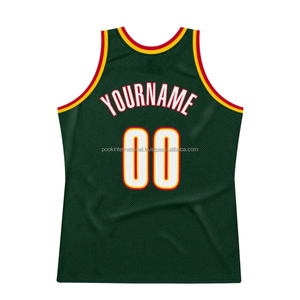 Custom Green Basketball Jersey <b>Men's</b> Sleeveless Mesh With Name And Number Printed Logo Adult Size Sublimation Basketball Jersey - Product Image 4