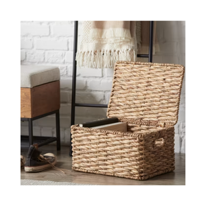 Water Hyacinth Toilet Paper <b>Basket</b> Woven Bathroom Tank Topper Tray Decorative Wicker Holder For Vanity <b>Shelf</b> Organizer - Product Image 6