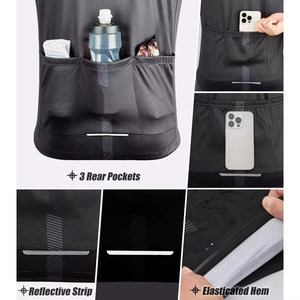 Maillot de cyclisme personnalisé haut de gamme pour homme, fermeture éclair intégrale, respirant, tissu 100 % nylon, vêtements de cyclisme fabriqués au Pakistan, OEM ODM - Product Image 5