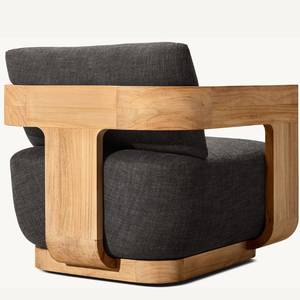 Chaise individuelle en teck avec accoudoirs et dossier, idéale pour l'intérieur, résistante à la décomposition – Offre spéciale - Product Image 3