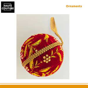 Exportador Mundial que Vende Adornos Festivos Colgantes en Forma de Bola Roja de Terciopelo, Hechos a Mano en India, para Decoración del Hogar - Product Image 5