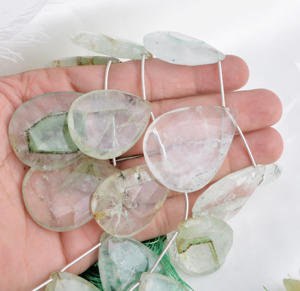 Cuentas facetadas de cuarzo fantasma I 8 pulgadas Cuentas facetadas de cuarzo fantasma natural para la elaboración de joyería fina - Product Image 4