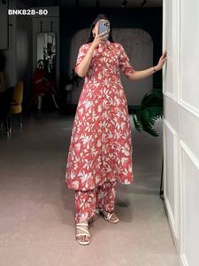 Diseño Evergreen de Alta Calidad para Uso Ocasional P.V. Proveedor de Kurt-Pent Chanderi con estampado floral y detalles en foil de Surat - Product Image 3