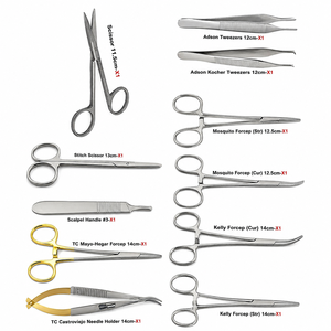 High Quality 11 Piece General Surgical Instrument Set Stainless Steel Reusable CE Certified Dissecting Forceps <b>Kit</b> - Product Image 1