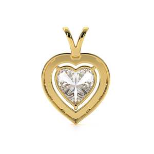 Pendentif Cœur en Diamant de Synthèse avec Halo, 1 Carat, Certifié IGI D VVS2, Romantique, Or Jaune 10 Carats, Cadeau Idéal pour Fête - Product Image 3