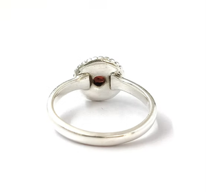 Sleek Band Trendy <b>Garnet</b> <b>Ring</b> (2.2 Grams) Made 925 <b>Silver</b> for Unisex - Handmade Collection Jewelry By JAIPUR <b>SILVER</b> - Product Image 4