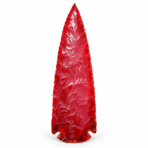 Pointe de flèche artisanale en obsidienne rouge, pierre précieuse naturelle, vente en gros - Product Image 1