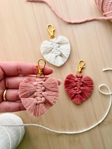 Leaf Shape Macrame <b>Key</b> Chain Handmade Boho Style For Travel <b>Accessory</b> For Easy <b>Key</b> Identification Handcrafted From India - Product Image 6