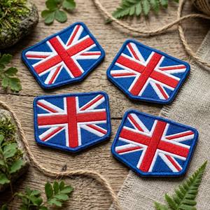 Parche Bordado con la Bandera del Reino Unido, Union Jack, Gran Bretaña, con Cierre de Gancho y Bucle - Product Image 5