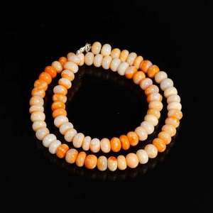 Collar de cuentas de ópalo naranja natural con tonalidades de caramelo, de 7-9 mm, ajustable, joyería de piedras preciosas para hombres y mujeres, precio al por mayor. - Product Image 5