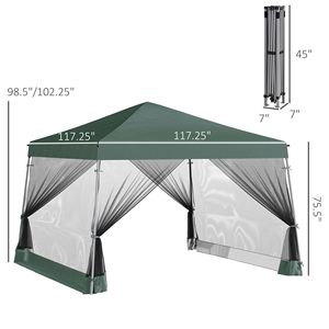 Tenda Pop-up a Rete 3x3 Metri con Altezza Regolabile e Borsa per il Trasporto per Uso Esterno e Giardino - Product Image 3