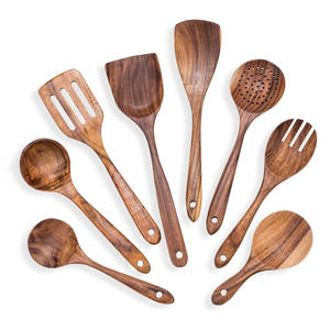 Ustensiles de cuisine en bois les plus vendus, accessoires de cuisine en bois naturel, ensemble d'ustensiles de cuisine antiadhésifs - Product Image 5