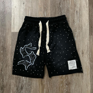 Pantalones Cortos de Algodón para Hombre con Estampado de Verano, Bajo sin Rematar de Alta Calidad con Pedrería, Efecto Desgastado por el Sol, Lavado Ácido, Secado Rápido, Transpirables, Estilo Urbano - Product Image 4