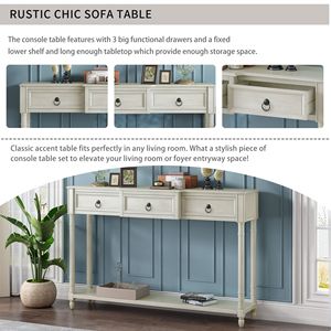 Consolle da Ingresso con Cassetti a Sbalzo e Ripiano Lungo, Tavolo da Divano con Cassetti Contenitori - Product Image 5