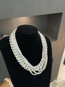 Conjunto de Collar de Cadena Cubana de Eslabones con Moissanita de Plata de Ley 925, Chapado en Plata, Estilo Hip Hop Iced Out, Unisex, Certificado GRA - Product Image 3
