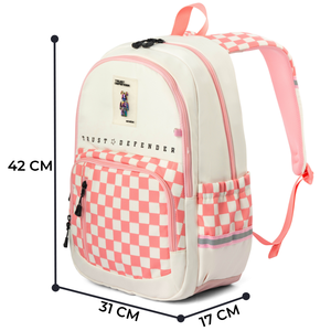 กระเป๋าเป้แฟชั่น Trust Defender 42x31x17 ซม. ลายตารางสีชมพู ช่องใส่ของหลายช่อง กระเป๋าเป้สะพายหลังสำหรับนักเรียนแบบ unisex - Product Image 2