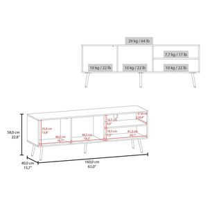 Mobile TV Bianco Multifunzionale con Anta e Vani Aperti - Product Image 6