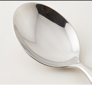 Ensemble de 2 cuillères de service élégantes en acier inoxydable avec manches en céramique bleu marine, finition miroir, compatibles lave-vaisselle, pour la maison - Product Image 2