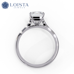 Bague de fiançailles solitaire en diamant radiant cultivé en laboratoire, plaqué or 18 carats, certifié IGI, bijoux de luxe pour femmes, mariage et cadeau - Product Image 4