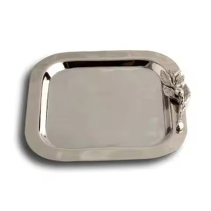 Plateau de service rectangulaire moderne en métal, design poli et contemporain, durable, couleur unie, pour la vaisselle - Product Image 6