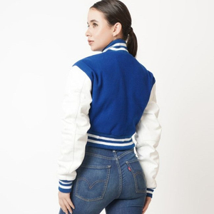 Veste universitaire personnalisée pour femmes avec broderie en dentelle, tissu en laine/viscose, service OEM - Product Image 3