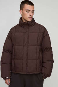 Wholesale Custom Men's Hooded Winter <b>Waterproof</b> <b>Padded</b> Bubble Quilted Outdoor Puffer <b>Jacket</b> with Front Logo - Product Image 4