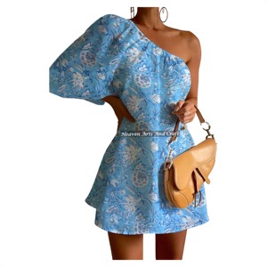 Nuevo Diseño 2026: Vestido Elegante con Hombro Descubierto, Manga Abullonada y Estampado para Fiesta/Club, Estilo Chic y Sexy para Mujer - Product Image 2