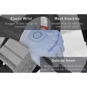 <b>Light</b> Blue Cabretta Leather Golf Glove Right Hand Breathable Hook and Loop Closure Unisex Outdoor Sports - Product Image 3
