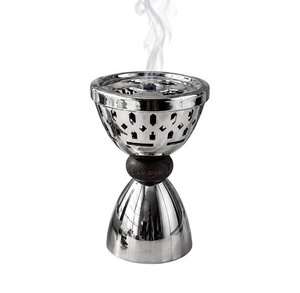 Quemador de Incienso de Acero Inoxidable Pulido con Copa Perforada y Soporte de Aromaterapia con Bola de Madera - Product Image 4