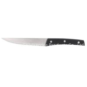 Couteau à steak ambidextre en bois naturel et plastique PP, finition satinée, écologique, lame en acier inoxydable, manche en bois naturel et plastique - Product Image 1