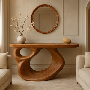 Mueble de Consola de Madera Maciza, Mesa de Consola Rústica Moderna Personalizada para Entrada de Hotel, Decoración de Hogar Estrecha - Product Image 2