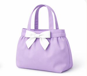 Bolsa de compras para bebé de algodón 100% orgánico, ecológica, de moda, tamaño mediano, con asa larga y lazo, al por mayor. - Product Image 2