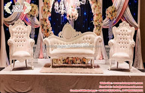 Fancy Wooden Wedding Sofa <b>Set</b> Sweetheart Stage Design for Love-Themed <b>Parties</b> on Sale for Special Wedding Ceremonies - Product Image 5