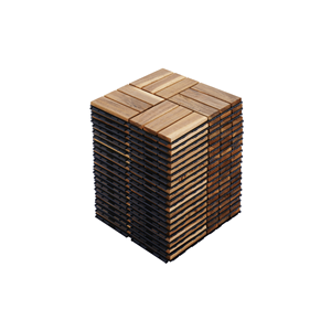 30 PCS <b>Interlocking</b> Deck <b>Tiles</b> Checker Pattern 12\" X 12\" Yellow Acacia Hardwood Outdoor <b>Flooring</b> for Patio Bancony Grooved - Product Image 1