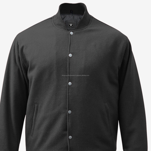 Veste universitaire noire en pure laine Corps complet en laine avec coquille en laine/polyester pour hommes pour support d'hiver - Product Image 3