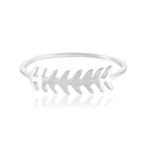 Fishbone <b>Ring</b> | 925 Sterling Silver Dainty Fish Skeleton <b>Ring</b> Coastal Ocean <b>Stacking</b> Jewelry - Product Image 1