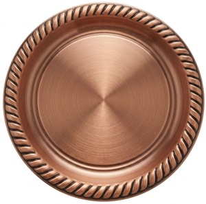 Assiette de présentation classique en métal pour réception de mariage, banquet, hôtel, restaurant et décoration de table haut de gamme - Product Image 1