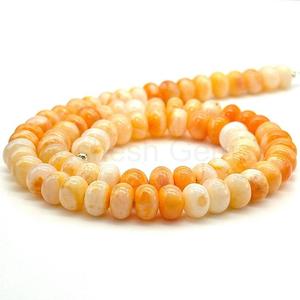 Natural Orange Opal Smooth Rondelle Beaded Choker Necklace 7x8mm Candy Opal Gemstone Necklace With 925 Sterling <b>Silver</b> Jewelry - Product Image 1