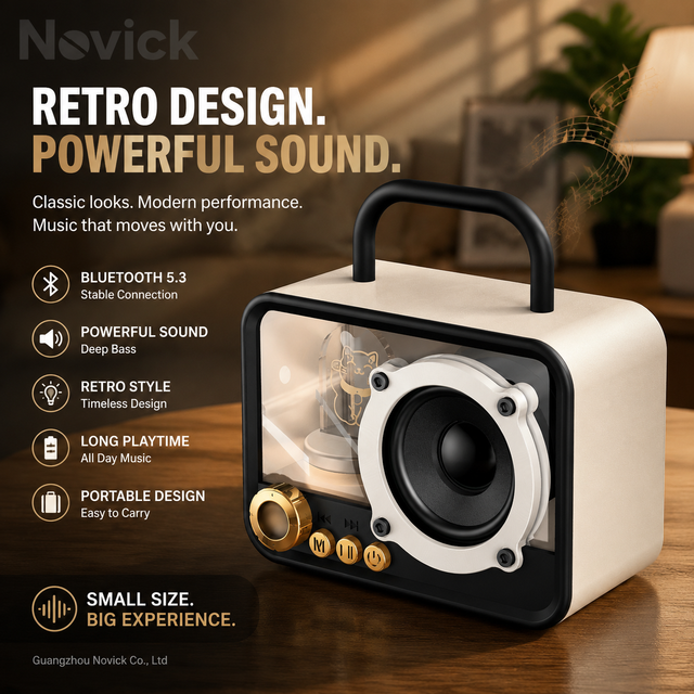 M10 Style BT Speaker Portable Mini Wireless Speaker Heavy Bass Sound Box Desktop Audio System Classic Design Gift Speaker OEM