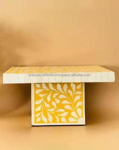 แท่นวางเค้กแบบฝังลายกระดูกทรงสี่เหลี่ยมหรูหราสำหรับงานแต่งงานงานปาร์ตี้ทำมือ - Product Image 2