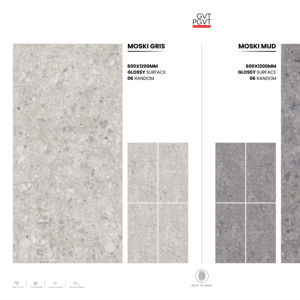 Azulejo de Porcelana de Alto Brillo, Formato Grande 24x48 Pulgadas, Acabado Premium Moderno para Pared y Piso - Product Image 1