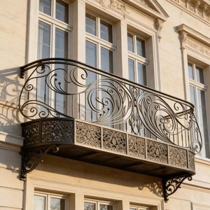 Rampe de balcon en fer forgé traditionnelle KHP, modèle KHP-BRO-02, résistante à la rouille, montage facile, motifs décoratifs pour usage extérieur - Product Image 6