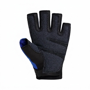 Gants de fitness demi-doigts respirants en maille pour la musculation, l'entraînement et la protection des mains, unisexe, bleu et noir - Product Image 3